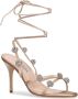 Manolo Blahnik Beige Zijden Sandalen met Kristallen Versiering Beige Dames - Thumbnail 2