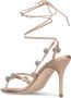 Manolo Blahnik Beige Zijden Sandalen met Kristallen Versiering Beige Dames - Thumbnail 3