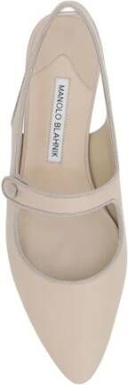 Manolo Blahnik Leren ballerina's met verlengde neus