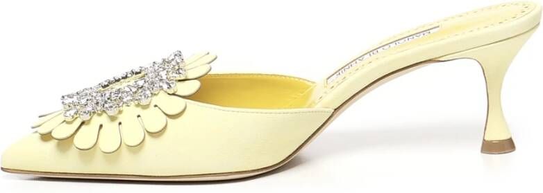 Manolo Blahnik Leren Hakken met Juwelen Gesp