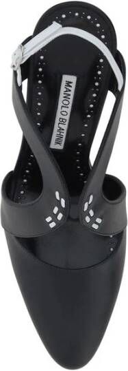 Manolo Blahnik Leren Jijara Pumps Stiletto Hak Black Dames