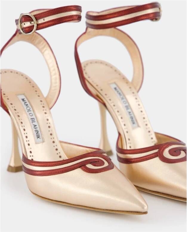 Manolo Blahnik Luxe Metallic Leren Pumps