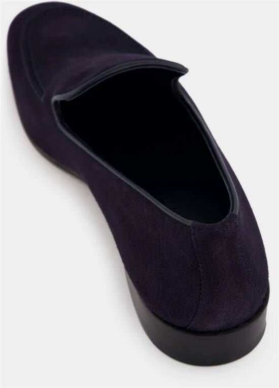Manolo Blahnik Marineblauwe Suède Loafers