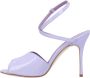 olo Blahnik Paarse Lakleren PeepToe Sandaal - Thumbnail 2