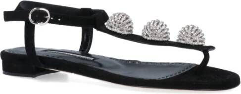 Manolo Blahnik Platte sandalen Zwart Dames