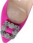 Manolo Blahnik Paarse Satijnen Kristal Gesp Pumps Purple Dames - Thumbnail 4