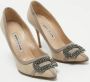 Manolo Blahnik Pre-owned Canvas heels Beige Dames - Thumbnail 4
