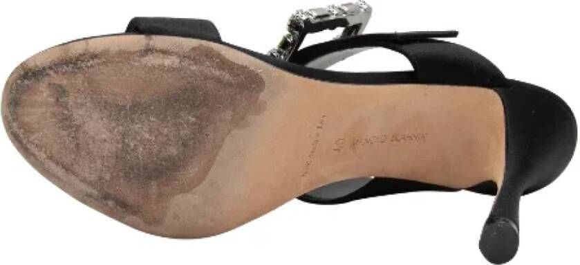 Manolo Blahnik Pre-owned Canvas sandals Black Dames