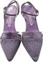 Manolo Blahnik Pre-owned Cotton heels Purple Dames - Thumbnail 2