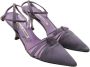 Manolo Blahnik Pre-owned Cotton heels Purple Dames - Thumbnail 3