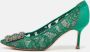 Manolo Blahnik Pre-owned Fabric heels Green Dames - Thumbnail 2