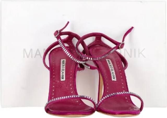 Manolo Blahnik Pre-owned Fabric heels Pink Dames