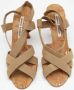 Manolo Blahnik Pre-owned Fabric sandals Beige Dames - Thumbnail 3