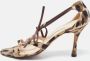 Manolo Blahnik Pre-owned Fabric sandals Brown Dames - Thumbnail 2