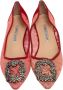 Manolo Blahnik Pre-owned Lace flats Red Dames - Thumbnail 2