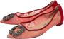 Manolo Blahnik Pre-owned Lace flats Red Dames - Thumbnail 3