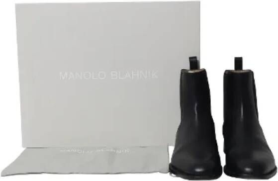 Manolo Blahnik Pre-owned Leather boots Black Heren