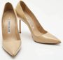 Manolo Blahnik Pre-owned Leather heels Beige Dames - Thumbnail 4