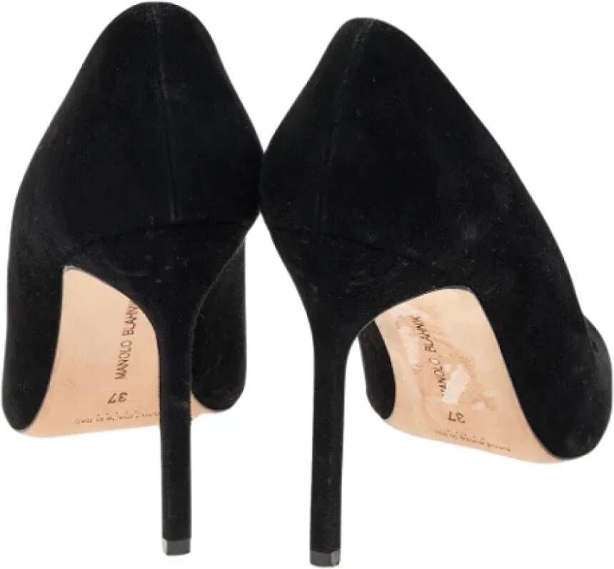 Manolo Blahnik Pre-owned Leather heels Black Dames