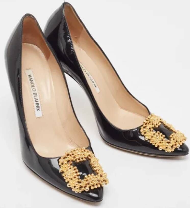 Manolo Blahnik Pre-owned Leather heels Black Dames
