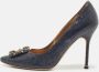 Manolo Blahnik Pre-owned Leather heels Blue Dames - Thumbnail 2