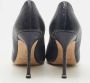 Manolo Blahnik Pre-owned Leather heels Blue Dames - Thumbnail 5