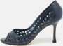 Manolo Blahnik Pre-owned Leather heels Blue Dames - Thumbnail 2