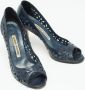 Manolo Blahnik Pre-owned Leather heels Blue Dames - Thumbnail 4