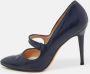 Manolo Blahnik Pre-owned Leather heels Blue Dames - Thumbnail 2