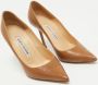 Manolo Blahnik Pre-owned Leather heels Brown Dames - Thumbnail 4
