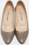 Manolo Blahnik Pre-owned Leather heels Gray Dames - Thumbnail 2