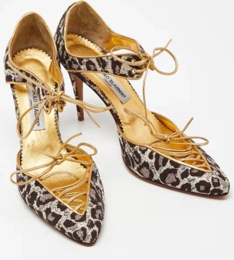 Manolo Blahnik Pre-owned Leather heels Multicolor Dames