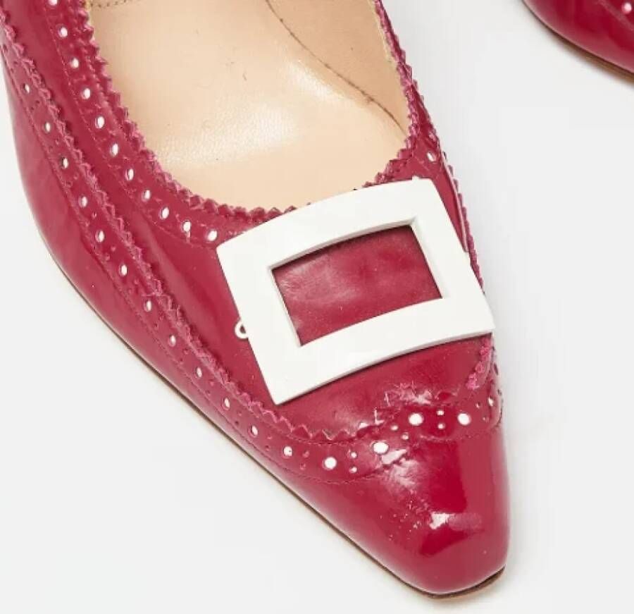 Manolo Blahnik Pre-owned Leather heels Pink Dames