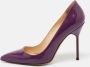 Manolo Blahnik Pre-owned Leather heels Purple Dames - Thumbnail 2