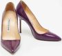 Manolo Blahnik Pre-owned Leather heels Purple Dames - Thumbnail 4