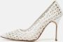 Manolo Blahnik Pre-owned Leather heels White Dames - Thumbnail 2