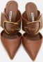 Manolo Blahnik Pre-owned Leather mules Brown Dames - Thumbnail 3