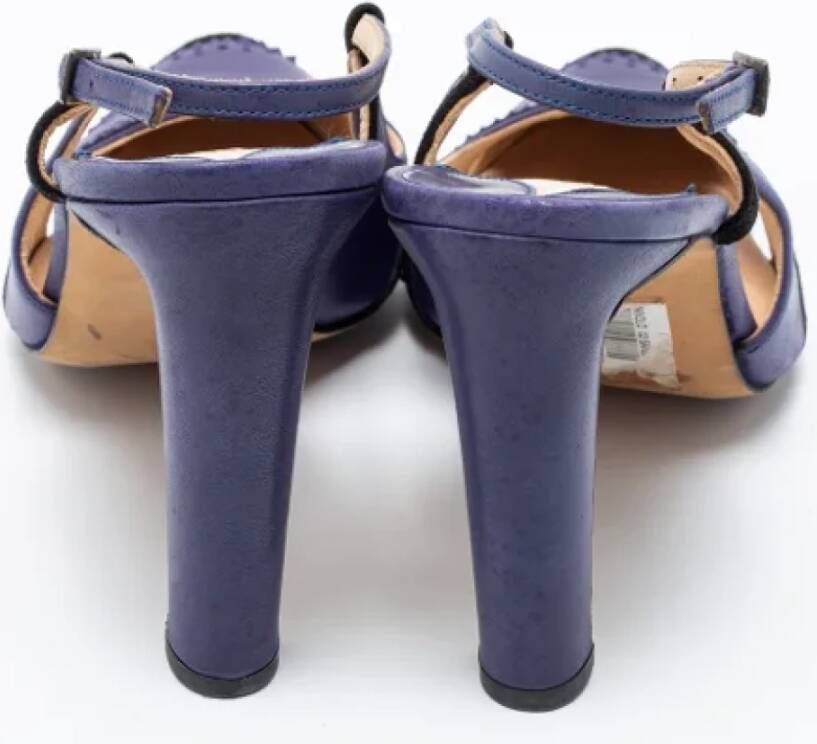 Manolo Blahnik Pre-owned Leather sandals Blue Dames