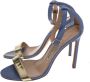 Manolo Blahnik Pre-owned Leather sandals Blue Dames - Thumbnail 3