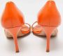 Manolo Blahnik Pre-owned Leather sandals Orange Dames - Thumbnail 4