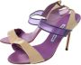 Manolo Blahnik Pre-owned Leather sandals Purple Dames - Thumbnail 3