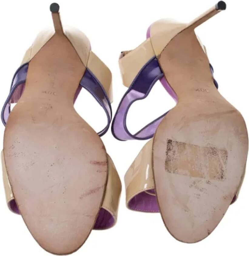 Manolo Blahnik Pre-owned Leather sandals Purple Dames