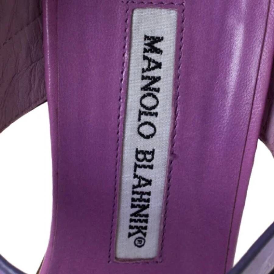 Manolo Blahnik Pre-owned Leather sandals Purple Dames