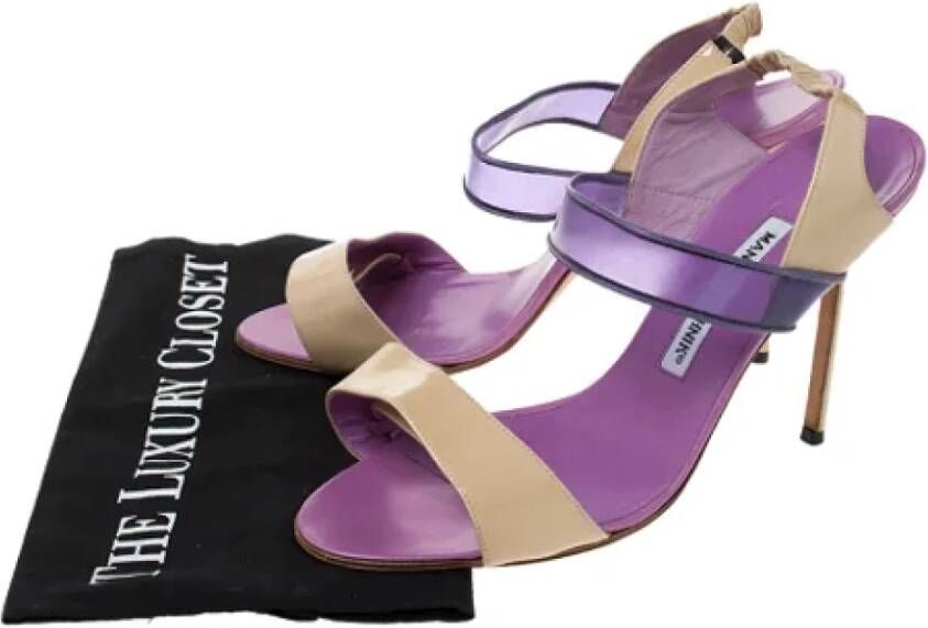 Manolo Blahnik Pre-owned Leather sandals Purple Dames