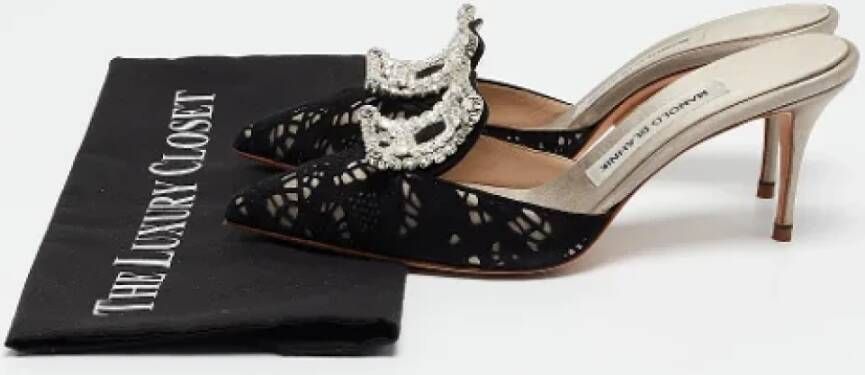 Manolo Blahnik Pre-owned Mesh sandals Black Dames