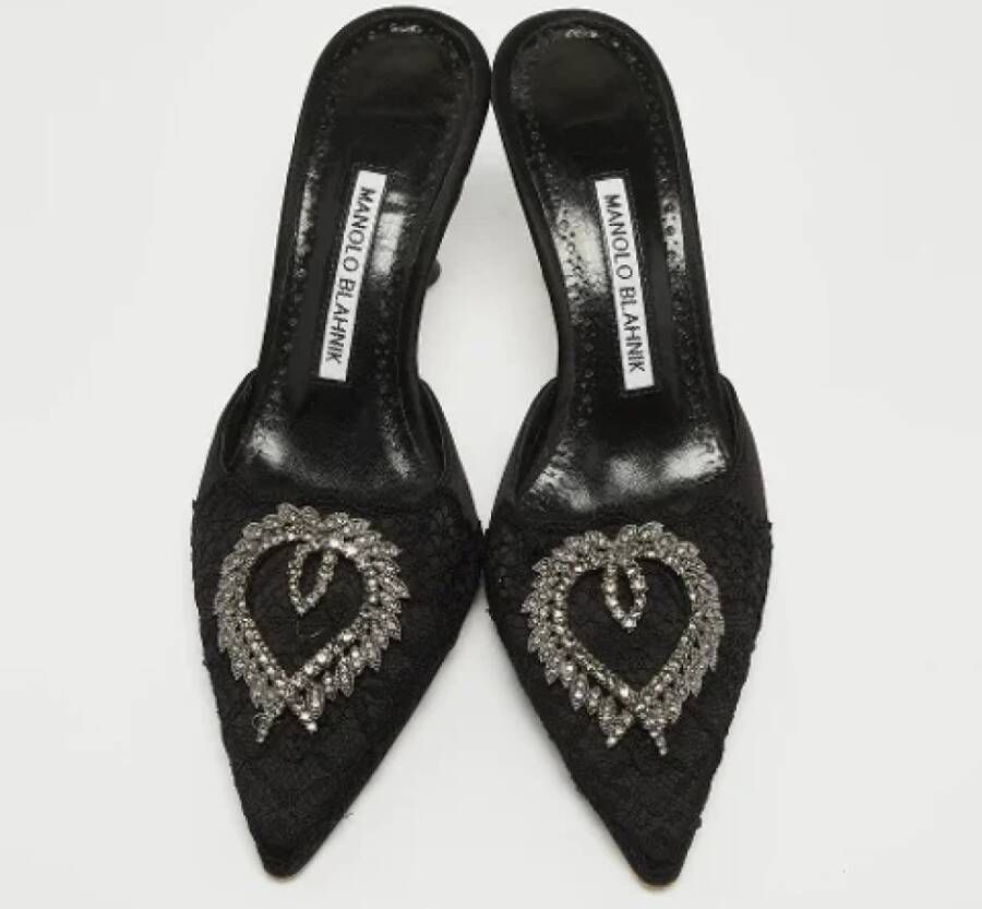 Manolo Blahnik Pre-owned Mesh sandals Black Dames