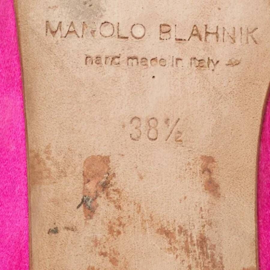 Manolo Blahnik Pre-owned Satin flats Pink Dames
