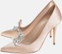 Manolo Blahnik Pre-owned Satin heels Beige Dames - Thumbnail 4