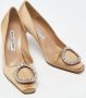 Manolo Blahnik Pre-owned Satin heels Beige Dames - Thumbnail 4