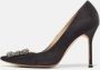 Manolo Blahnik Pre-owned Satin heels Black Dames - Thumbnail 2